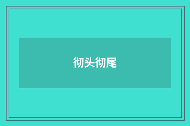 彻头彻尾