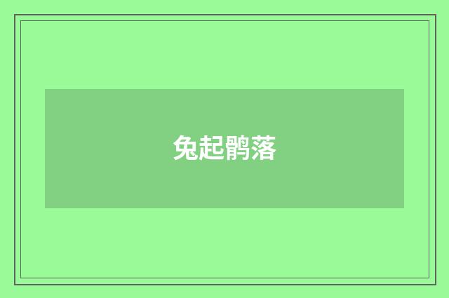 兔起鹘落