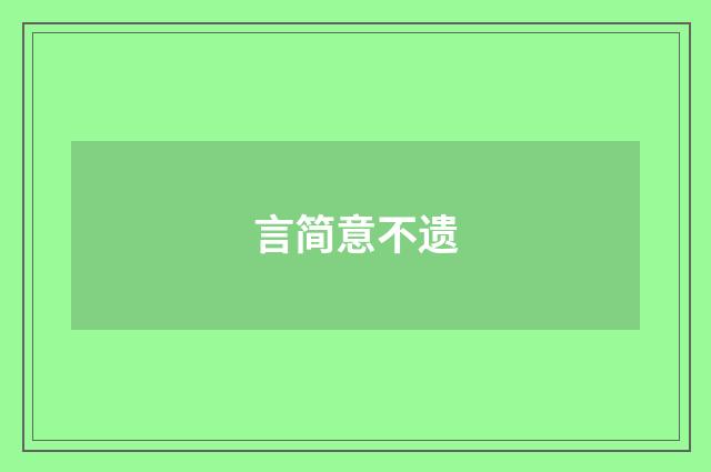 言简意不遗