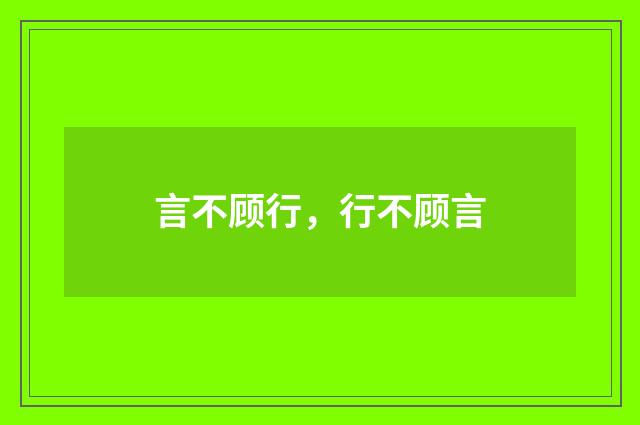 言不顾行，行不顾言