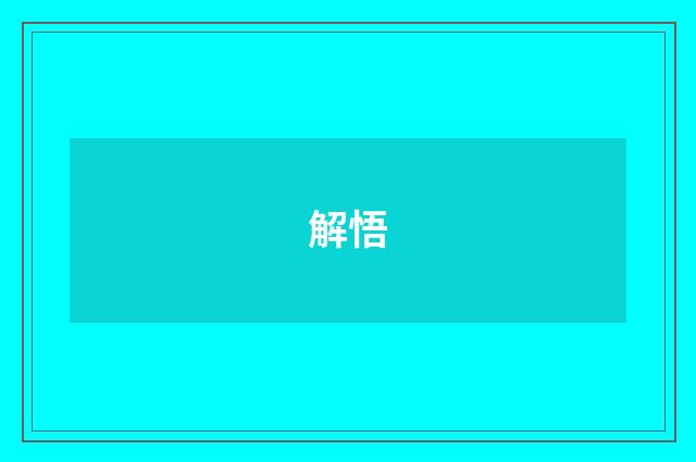 解悟