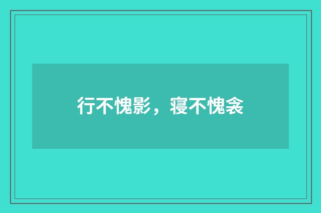 行不愧影，寝不愧衾