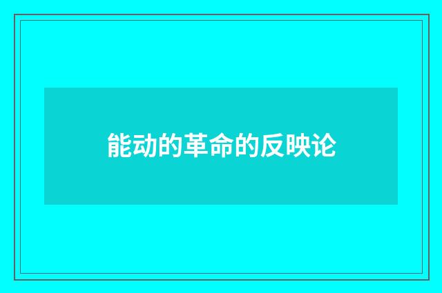 能动的革命的反映论