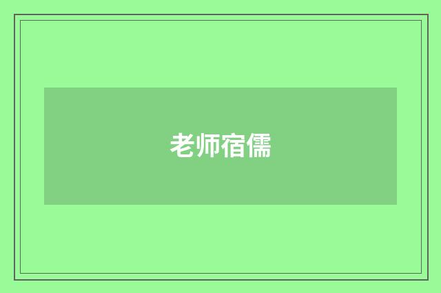 老师宿儒