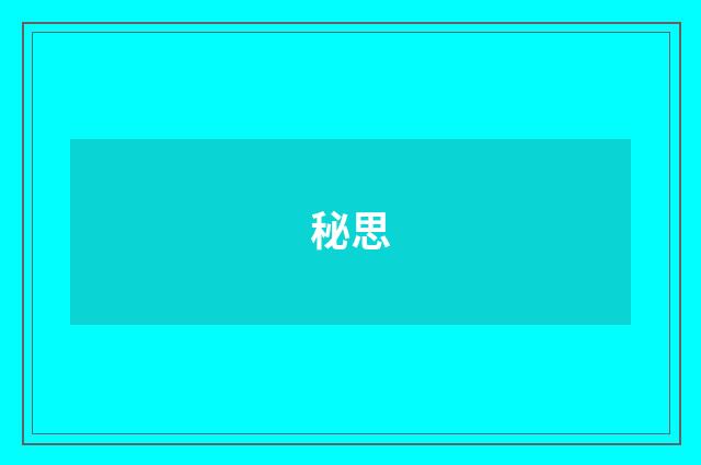 秘思