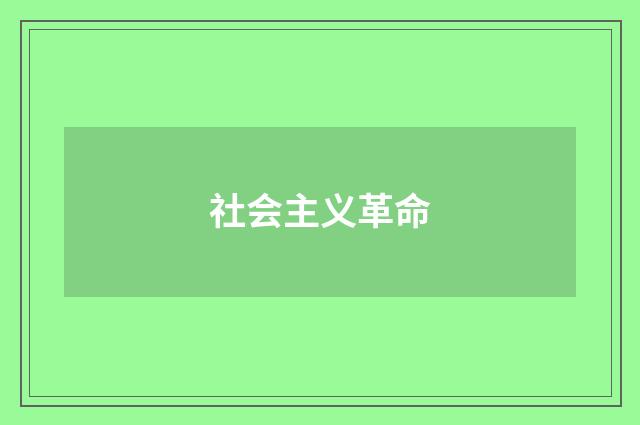 社会主义革命