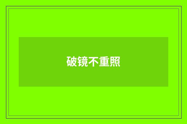 破镜不重照
