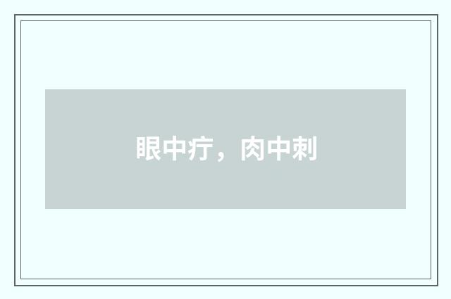 眼中疔，肉中刺