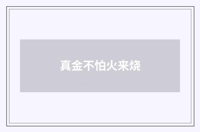 真金不怕火来烧