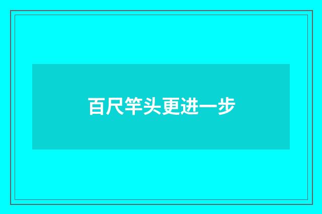 百尺竿头更进一步