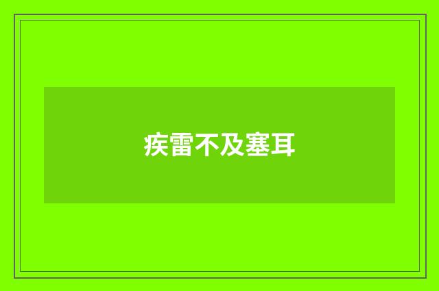 疾雷不及塞耳