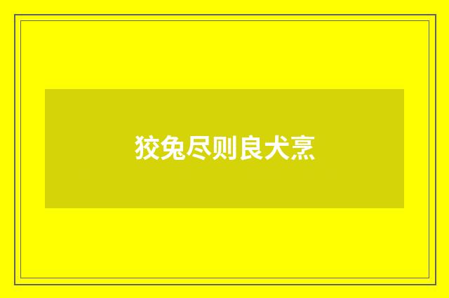 狡兔尽则良犬烹