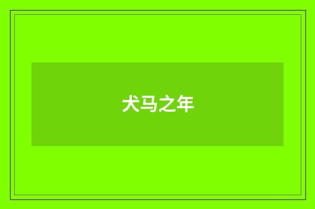 犬马之年