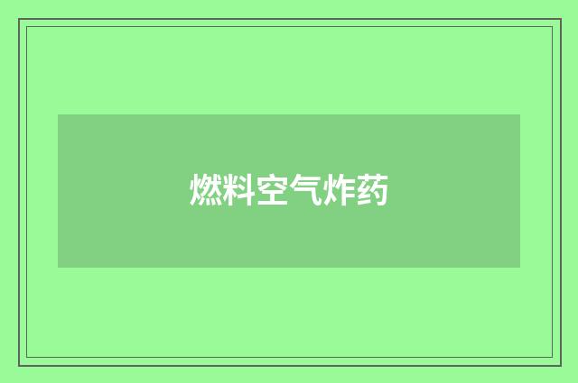 燃料空气炸药