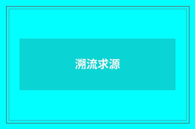 溯流求源