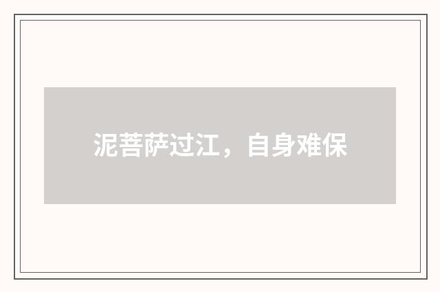 泥菩萨过江，自身难保