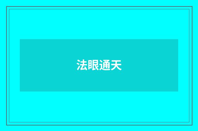 法眼通天