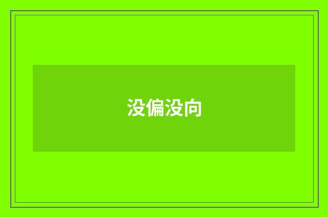 没偏没向