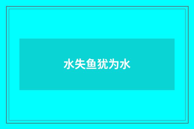 水失鱼犹为水