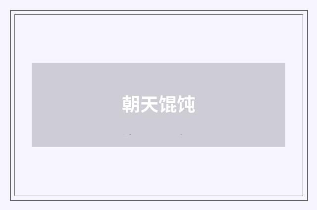 朝天馄饨