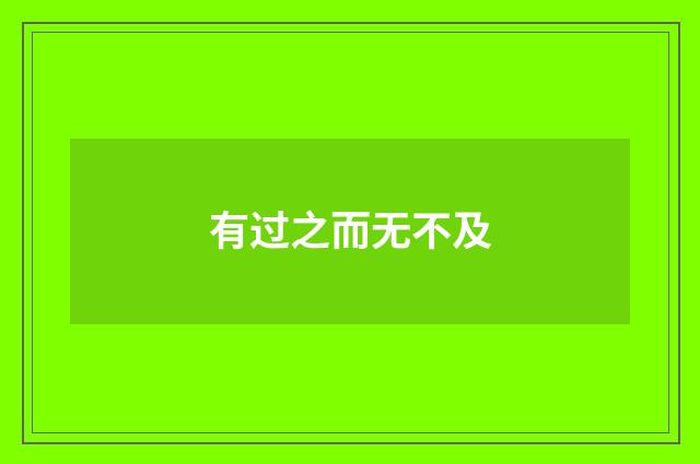 有过之而无不及