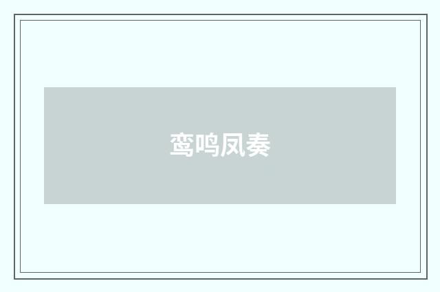 鸾鸣凤奏