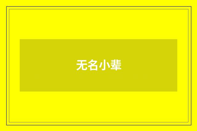 无名小辈