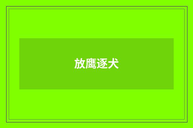 放鹰逐犬