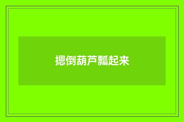 摁倒葫芦瓢起来