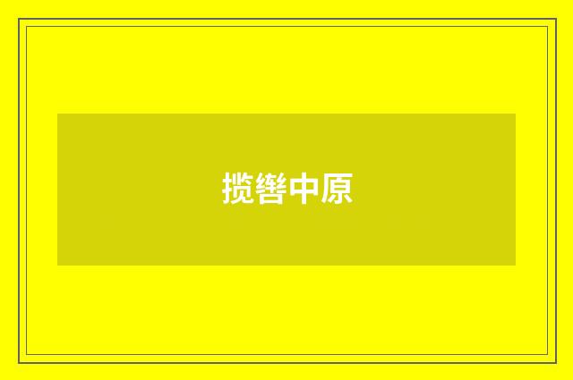 揽辔中原