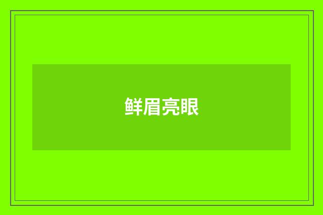 鲜眉亮眼