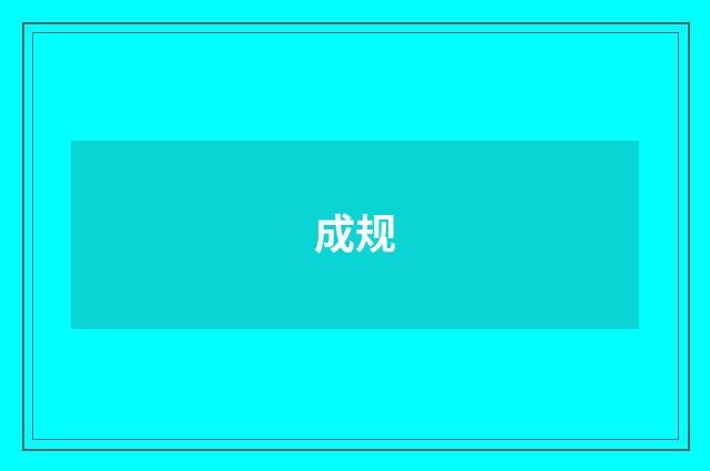 成规