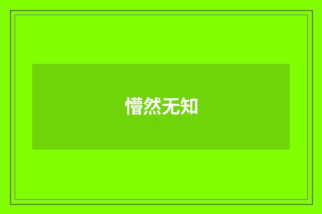 懵然无知