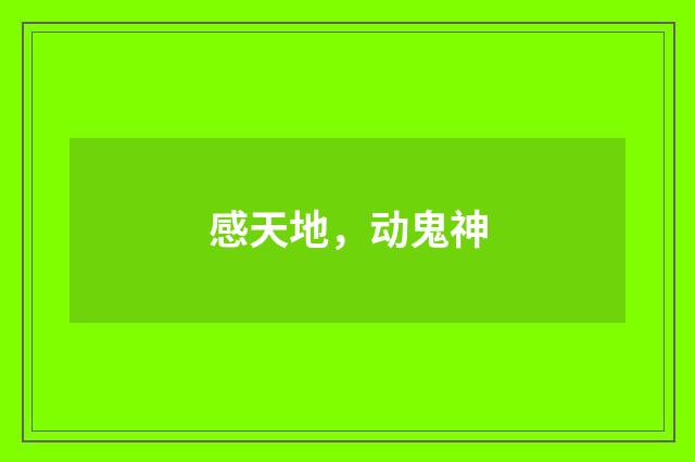感天地，动鬼神