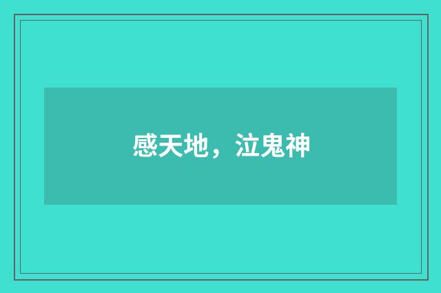 感天地，泣鬼神