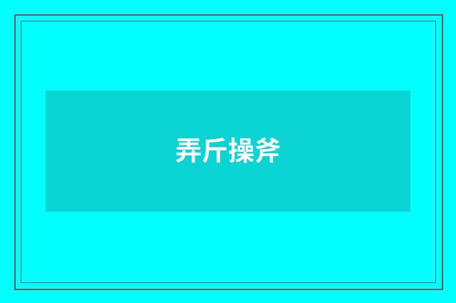 弄斤操斧