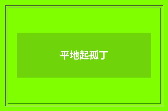 平地起孤丁