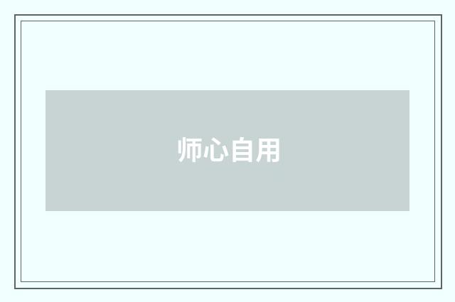 师心自用