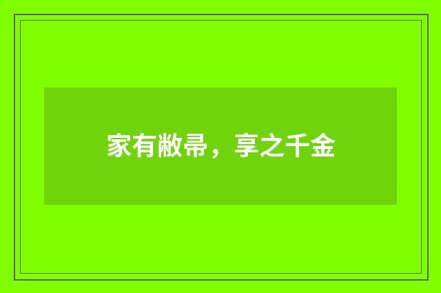 家有敝帚，享之千金