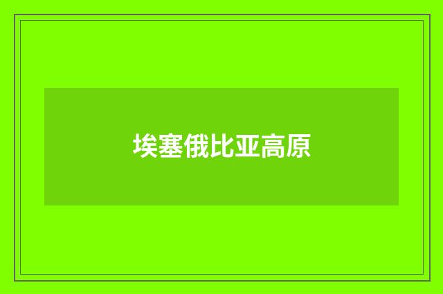 埃塞俄比亚高原