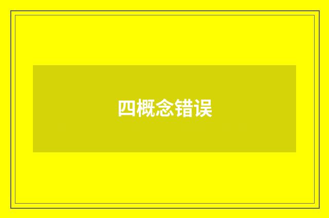 四概念错误