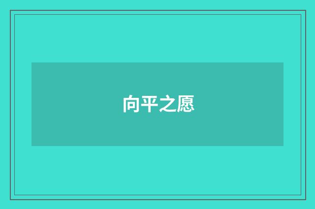 向平之愿