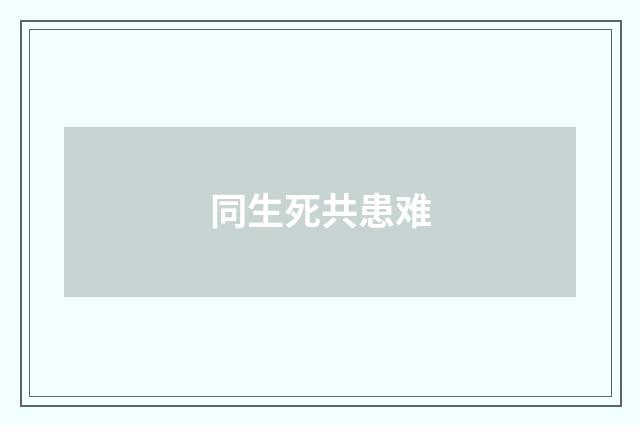 同生死共患难