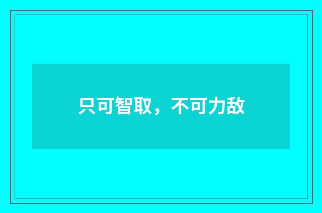 只可智取，不可力敌
