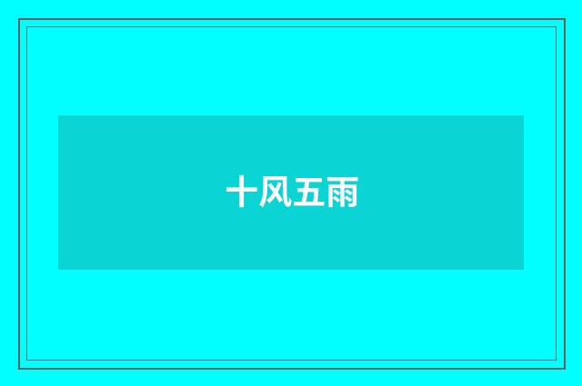 十风五雨