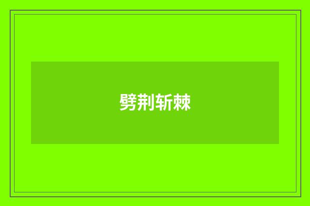 劈荆斩棘