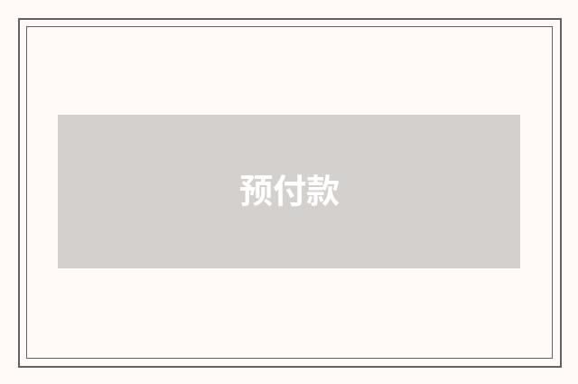预付款