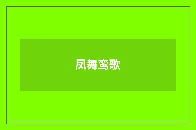 凤舞鸾歌