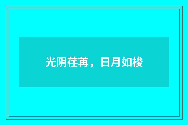 光阴荏苒，日月如梭