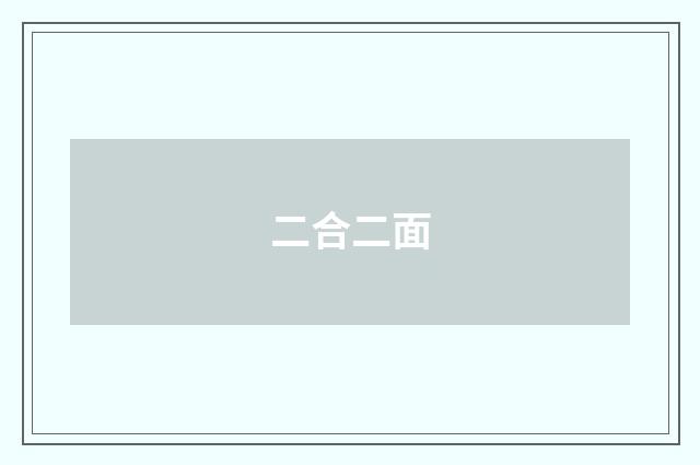 二合二面